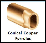 conical copper ferrules